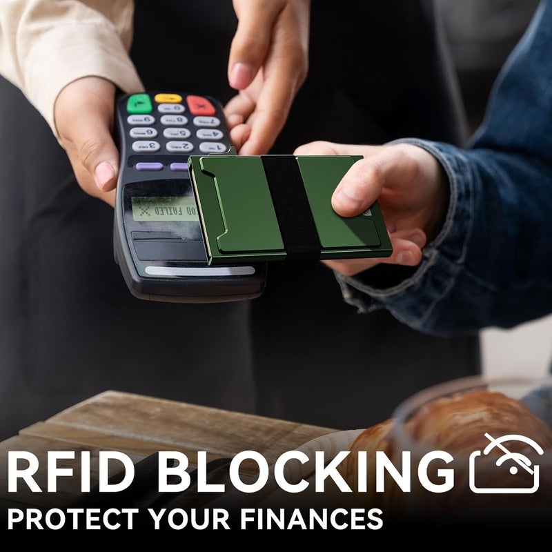 furid محفظة بطاقات ذكية للرجال نحيفة: محفظة بسيطة للرجال - محفظة جيب أمامية مانعة لتسرب RFID، محفظة معدنية لحامل 11 بطاقة - Image 5